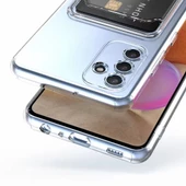 Samsung Galaxy A14 Kılıf Kartlıklı Şeffaf Setra Clear Silikon Kapak Kılıf thumbnail 3