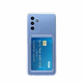 Samsung Galaxy A14 Kılıf Kartlıklı Şeffaf Setra Clear Silikon Kapak Kılıf thumbnail 2