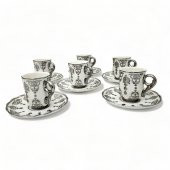 Aries Gümüş 6 Kişilik Kahve Fincanı Takımı - 90 ml - 5