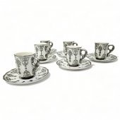 Aries Gümüş 6 Kişilik Kahve Fincanı Takımı - 90 ml - 6