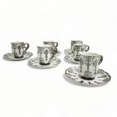 Aries Gümüş 6 Kişilik Kahve Fincanı Takımı - 90 ml - 7