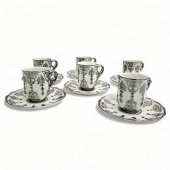 Aries Gümüş 6 Kişilik Kahve Fincanı Takımı - 90 ml - 8