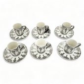 Aries Gümüş 6 Kişilik Kahve Fincanı Takımı - 90 ml - 9