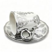 Aries Gümüş 6 Kişilik Kahve Fincanı Takımı - 90 ml - 2