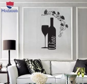 Duvar Ofis, Çalışma Odası Sticker Şişe Şarap Üzüm Şarap Kadehi Şarap Dükkanı Sticker Benzersiz Hediyelik thumbnail 1