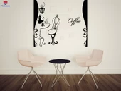 Duvar Ofis, Çalışma Odası Sticker Gıda Dekor Kahve Saati Restoran Cafe Logo Benzersiz Hediyelik - 1