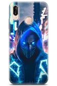 Huawei P20 Lite Uyumlu Kılıf Milano 02 Neon Maskeli Adam Kapak Siyah - 1