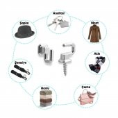 Çengelli Duvar Dolap Çekmece Kapı Metal Anahtar Askı Anahtarlık Askısı Vidalı (5 ADET) - 4