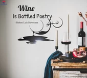 Dekoratif Duvar Sticker Şarap Kadehi İçecek Bar Restoran Çıkartmaları 22,5 inç x 17,5 inç thumbnail 1