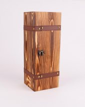 Perlotus Ahşap Retro Deri Sandık Tipi Şarap Kutusu - 6