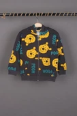 Unisex Çocuk Winnie ve Pooh Baskılı Füme Renk Mevsimlik Kapüşonlu Hırka - 1