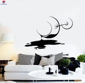 Duvar Çıkartmaları DekoratifÇıkartma Dökülen Bardak Şarap Vine Romantik Dekor - 1