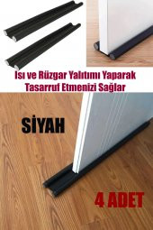 RevuBaby 4 Adet Siyah Çift Taraflı Kapı Altı Rüzgar Soğuk Ve Haşere Önleyici Isı Yalıtım Süngeri - 2