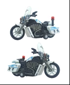 Oyuncak Polis Motorsikleti 3 Farklı Sesli, Işıklı Polis Motoru Sürtmeli 17x10cm. - 2