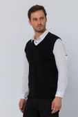 Erkek V Yaka Süveter Rahat Regular Fit Kolsuz Kazak - 3