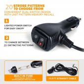 Çakar lamba vantuzlu 2li set 12-30v kırmızı-mavi / LAPA542 thumbnail 4