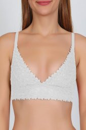 Beyaz Dantel Kapsız Bralet Sütyen - 1