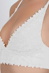Beyaz Dantel Kapsız Bralet Sütyen - 2