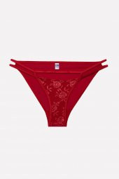 Kımrızı Taşlı Dantel Sütyen Külot  Takım - 5