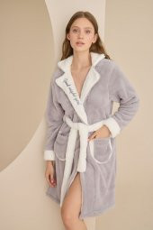 Gri Wellsoft Good Night Girl Tek Sabahlık - 1