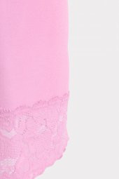 Pembe Seamless Dantelli Geniş Askılı Atlet - 2