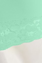 Turkuaz Seamless Dantelli Geniş Askılı Atlet - 2