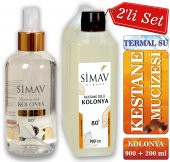 SİMAV Kestane Özlü ve Termal Sulu Kolonya 2li Set 900ml + 200ml - 1