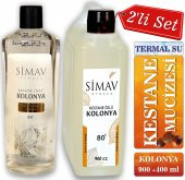 SİMAV Kestane Özlü ve Termal Sulu Kolonya 2li Set 900ml + 400ml - 1