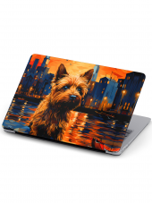 Macbook Pro Kılıf 16 inç A2141 MacAi12 Şeffaf Sert Kapak Morkie Köpek - 1