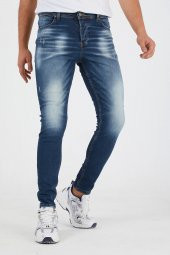 Murratto Erkek Slim Fit Likralı Tırnaklı Koyu Mavi Kot Pantolon - 1