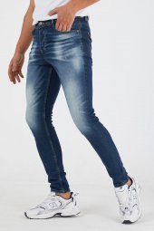 Murratto Erkek Slim Fit Likralı Tırnaklı Koyu Mavi Kot Pantolon - 3