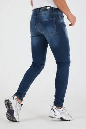Murratto Erkek Slim Fit Likralı Tırnaklı Koyu Mavi Kot Pantolon - 4