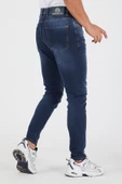 Murratto Erkek Slim Fit Likralı Tırnaklı Koyu Mavi Kot Pantolon - 5