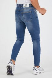 Murratto Erkek Slim Fit Likralı Yırtık Buz Mavi Kot Pantolon - 5