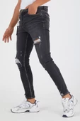 Murratto Erkek Slim Fit Likralı Yırtık Füme Kot Pantolon - 3