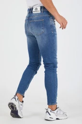 Murratto Erkek Slim Fit Likralı Paça Yırtık Buz Mavi Kot Pantolon - 5