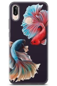 Huawei P20 Lite Kılıf Kingo 30 Neon Balıklar Kenarları Şeffaf Kapak - 1