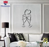 Dekoratif Duvar Sticker Aşk Kalp İçecek Şampanya Kadehi Şarap Kadehi Tatil Eşsiz Hediyelik thumbnail 1