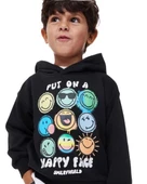 Happy Face Kapüşonlu Çocuk Sweatshirt - 3