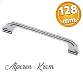 Alperen 128 Mm Düz Mobilya Mutfak Dolabı Çekmece Dolap Kapak Kulpu Kulpları Kulbu Krom Metal Kulp thumbnail 1