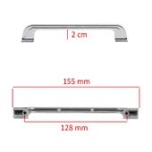 Alperen 128 Mm Düz Mobilya Mutfak Dolabı Çekmece Dolap Kapak Kulpu Kulpları Kulbu Krom Metal Kulp thumbnail 2