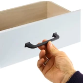 Alperen Düz Mobilya Mutfak Dolabı Çekmece Dolap Kulpu (128 MM-12.8 CM) Kulbu Siyah Metal Kulpları - 3