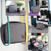 NPO Comfy  Kablo, Makyaj, Lens, Mini Drone ve Aksesuar için Ayarlanabilir Çok Amaçlı Çanta-Gri-SİLİNECEK - 7