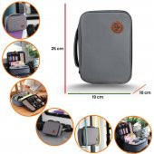 NPO Comfy  Kablo, Makyaj, Lens, Mini Drone ve Aksesuar için Ayarlanabilir Çok Amaçlı Çanta-Gri-SİLİNECEK - 11