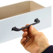 Mobilya Mutfak Dolabı Çekmece Dolap Kulpu Alperen Düz (160 MM-16.0 CM) Kulbu Siyah Metal Kulpları thumbnail 3