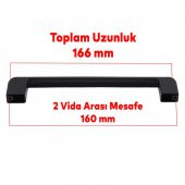 Gölcük Oval Metal Mobilya Mutfak Dolabı Çekmece Dolap Kapak Kulpu Kulbu Kulpları Siyah 160 Mm - 3