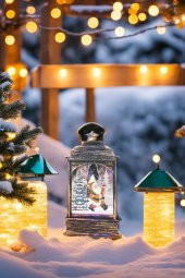 Yılbaşı Ağacına Asılabilen Gold Santa Clause Led Işık 15 cm - 1