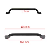 Zümre (160 MM-16.0 CM) Düz Mobilya Mutfak Dolabı Çekmece Dolap Kulpu Kulbu Siyah Metal Kulp Kulpları thumbnail 3