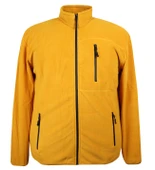 Erkek Büyük Beden Fermuarlı Polar Sweat Sarı - 1