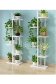 adımshops 6 Raflı,dikey Saksılık,çiçeklik,metal Gövdeli Ahşap Raflı thumbnail 1
